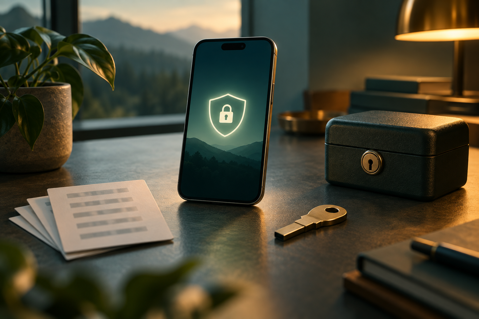 Securing the Phone That Unlocks Everything — editorial illustration